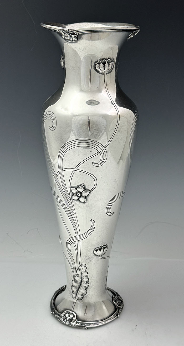 Gorham Athenic antique art nouveau sterling silver vase